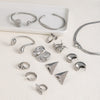 Jewelry Stainless Steel Bracelet Ring Earrings Geometric Electroplated