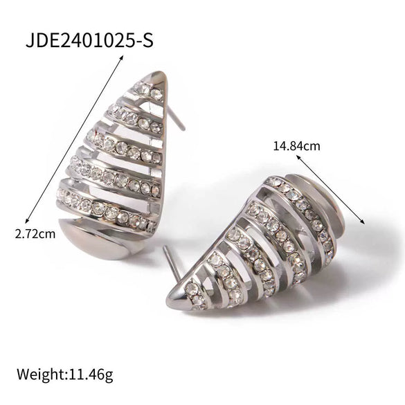 Jewelry Stainless Steel Bracelet Ring Earrings Geometric Electroplated
