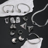 Jewelry Stainless Steel Bracelet Ring Earrings Geometric Electroplated