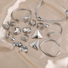 Jewelry Stainless Steel Bracelet Ring Earrings Geometric Electroplated