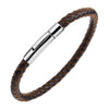 Jewelry Stainless Steel Button Bracelet Cowhide Woven Constellation Pattern Unisex