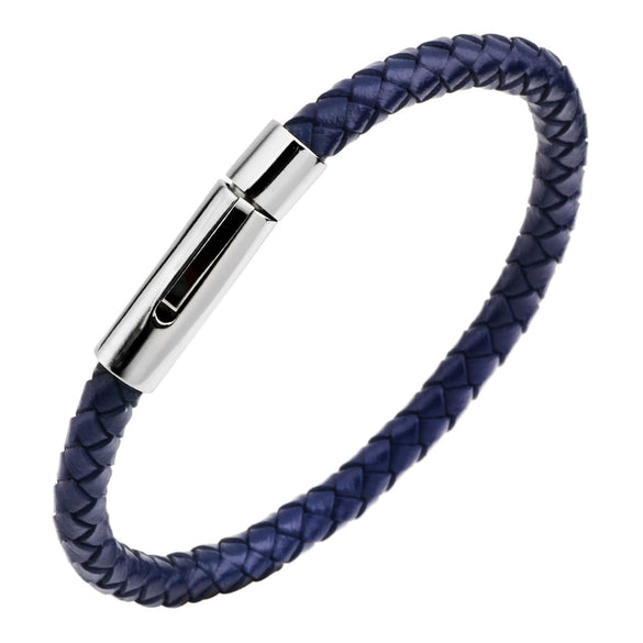 Jewelry Stainless Steel Button Bracelet Cowhide Woven Constellation Pattern Unisex