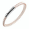 Jewelry Stainless Steel Button Bracelet Cowhide Woven Constellation Pattern Unisex