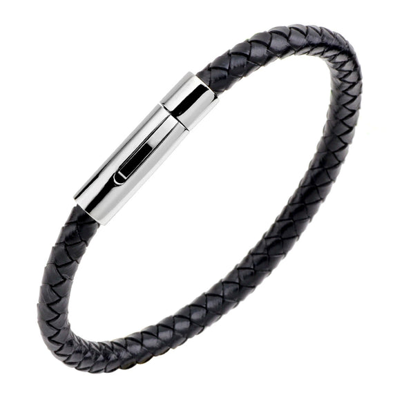 Jewelry Stainless Steel Button Bracelet Cowhide Woven Constellation Pattern Unisex
