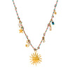 Jewelry Stainless Steel Colorful Rope Fabric Sun And Moon Devil's Eye Star Pendant Electroplating For Women