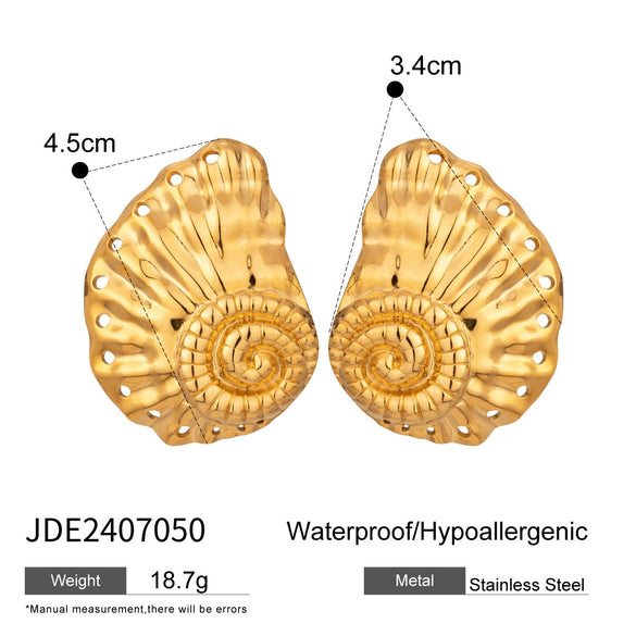 Jewelry Stainless Steel Conch Geometric Electroplated