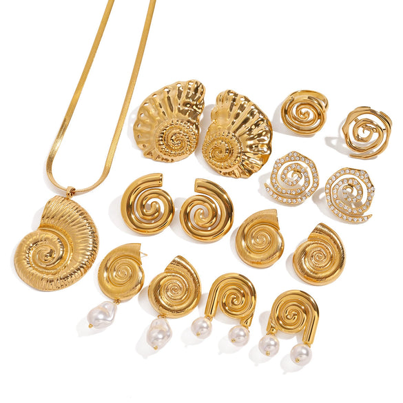 Jewelry Stainless Steel Conch Geometric Electroplated