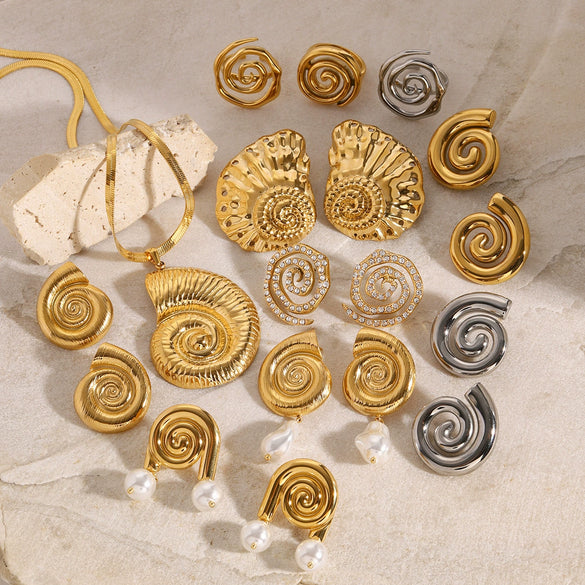 Jewelry Stainless Steel Conch Geometric Electroplated