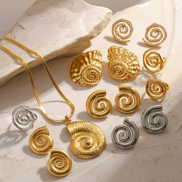 Jewelry Stainless Steel Conch Geometric Electroplated