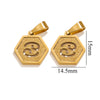 Jewelry Stainless Steel Constellation Hexagonal Square Electroplating Pendant