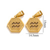 Jewelry Stainless Steel Constellation Hexagonal Square Electroplating Pendant