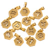 Jewelry Stainless Steel Constellation Hexagonal Square Electroplating Pendant