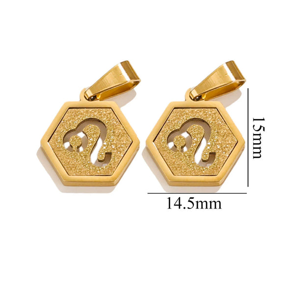 Jewelry Stainless Steel Constellation Hexagonal Square Electroplating Pendant