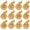 Jewelry Stainless Steel Constellation Hexagonal Square Electroplating Pendant