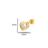 Jewelry Stainless Steel Copper Inlaid Zircon Heart Shaped Electroplated Women's Ear Bone Nail