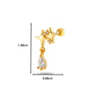 Jewelry Stainless Steel Copper Inlaid Zircon Heart Shaped Electroplated Women's Ear Bone Nail