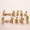 Jewelry Stainless Steel Copper Inlaid Zircon Heart Shaped Electroplated Women's Ear Bone Nail