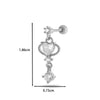 Jewelry Stainless Steel Copper Inlaid Zircon Heart Shaped Electroplated Women's Ear Bone Nail
