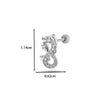 Jewelry Stainless Steel Copper Inlaid Zircon Heart Shaped Electroplated Women's Ear Bone Nail