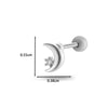 Jewelry Stainless Steel Copper Inlaid Zircon Heart Shaped Electroplated Women's Ear Bone Nail