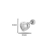 Jewelry Stainless Steel Copper Inlaid Zircon Heart Shaped Electroplated Women's Ear Bone Nail