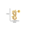 Jewelry Stainless Steel Copper Inlaid Zircon Heart Shaped Electroplated Women's Ear Bone Nail