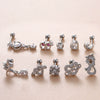 Jewelry Stainless Steel Copper Inlaid Zircon Heart Shaped Electroplated Women's Ear Bone Nail