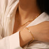 Jewelry Stainless Steel Cross Chain And Bracelet With Geometric Pattern And Electroplating Style For Women