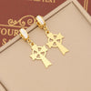Jewelry Stainless Steel Cross Earrings With Full Diamond Electroplating For Women