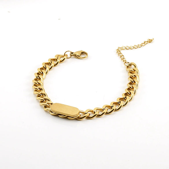 Jewelry 316L Stainless Steel Cuban Chain Oval Pattern Electroplating 316L Stainless Steel For Women And Unisex