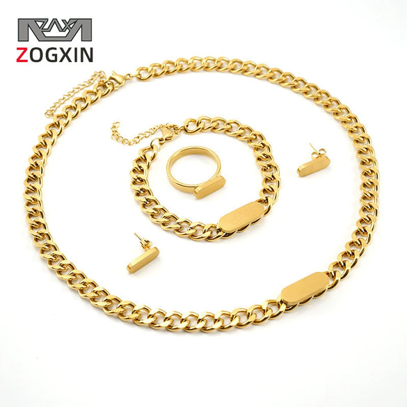 Jewelry 316L Stainless Steel Cuban Chain Oval Pattern Electroplating 316L Stainless Steel For Women And Unisex