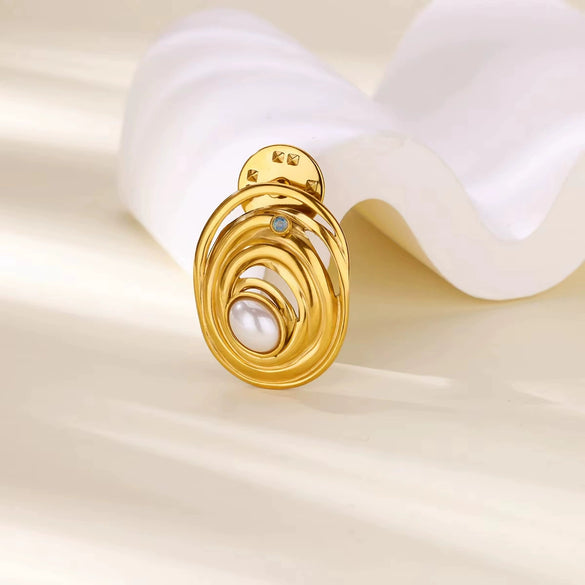 Jewelry Stainless Steel Cute Deer Leaf Animal Flower Brooch Electroplating For Women