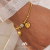 Jewelry 316L Stainless Steel Double Heart Geometric Electroplating Women's Soft Snake Bracelet