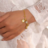 Jewelry 316L Stainless Steel Double Heart Geometric Electroplating Women's Soft Snake Bracelet