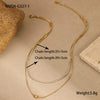 Jewelry Stainless Steel Doublelayer Overlapping Necklace With Zircon Geometric Minimalist Highend Light Luxury Electroplating For Women