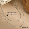 Jewelry Stainless Steel Doublelayer Overlapping Necklace With Zircon Geometric Minimalist Highend Light Luxury Electroplating For Women