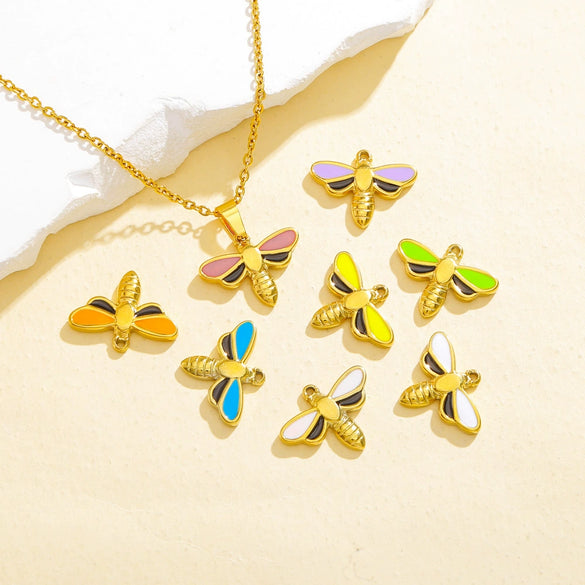 Jewelry Stainless Steel Dragonfly Pendant Electroplating Accessories For Bracelet Necklace Earrings