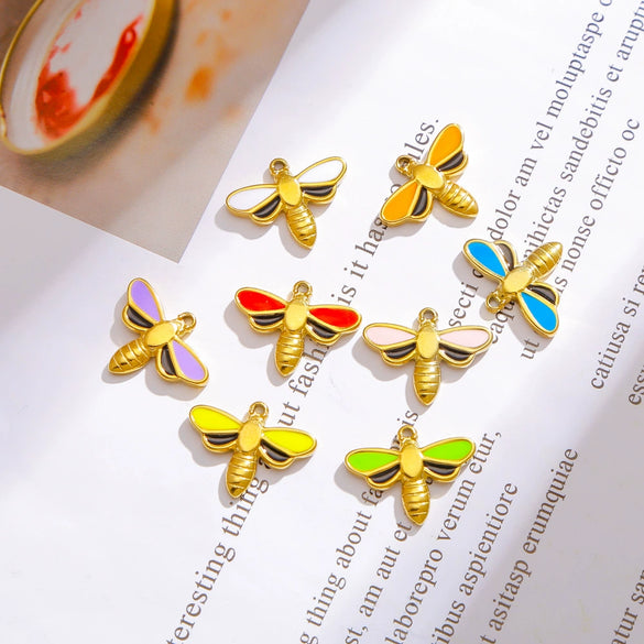 Jewelry Stainless Steel Dragonfly Pendant Electroplating Accessories For Bracelet Necklace Earrings