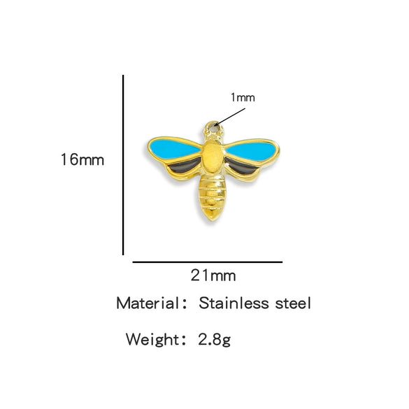Jewelry Stainless Steel Dragonfly Pendant Electroplating Accessories For Bracelet Necklace Earrings