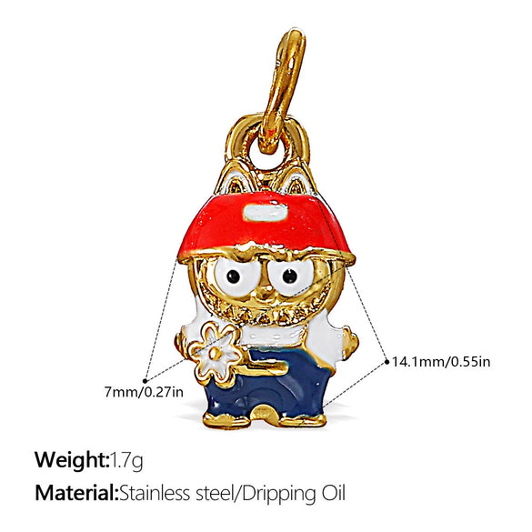 Jewelry 316L Stainless Steel Dripping Oil Cartoon Characters Bracelet Pendant