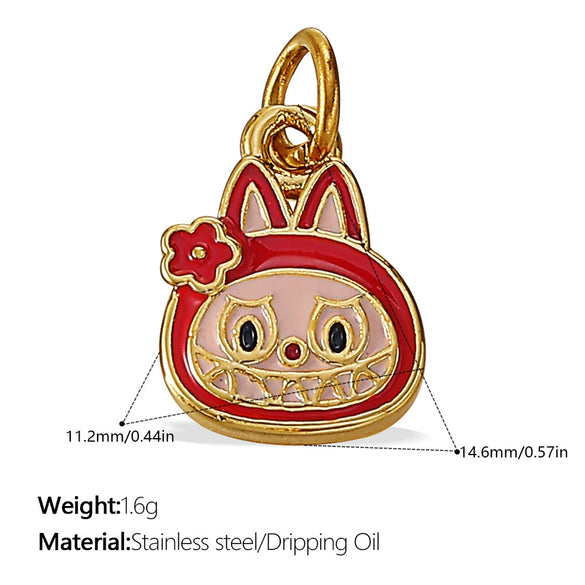 Jewelry 316L Stainless Steel Dripping Oil Cartoon Characters Bracelet Pendant