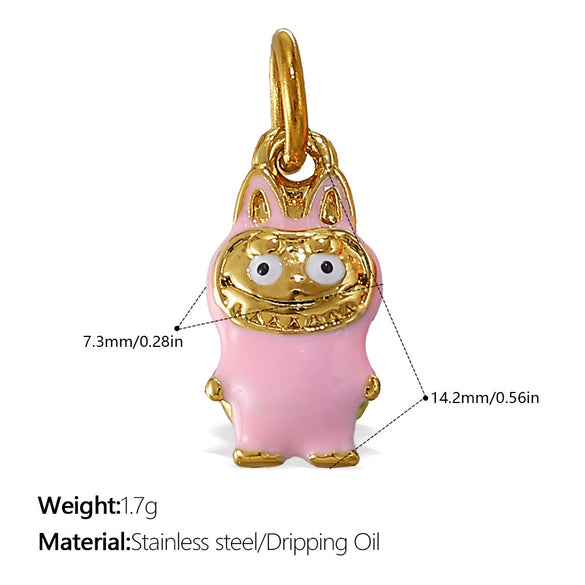 Jewelry 316L Stainless Steel Dripping Oil Cartoon Characters Bracelet Pendant