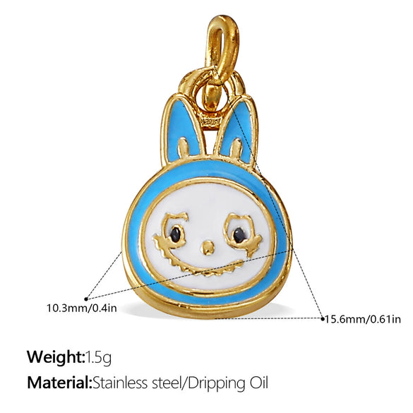 Jewelry 316L Stainless Steel Dripping Oil Cartoon Characters Bracelet Pendant