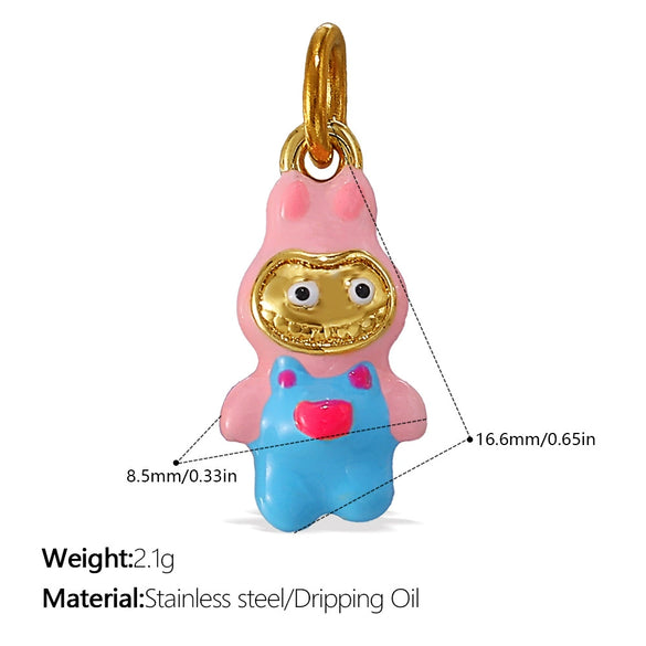 Jewelry 316L Stainless Steel Dripping Oil Cartoon Characters Bracelet Pendant