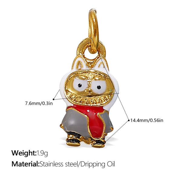 Jewelry 316L Stainless Steel Dripping Oil Cartoon Characters Bracelet Pendant