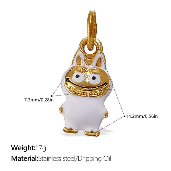 Jewelry 316L Stainless Steel Dripping Oil Cartoon Characters Bracelet Pendant