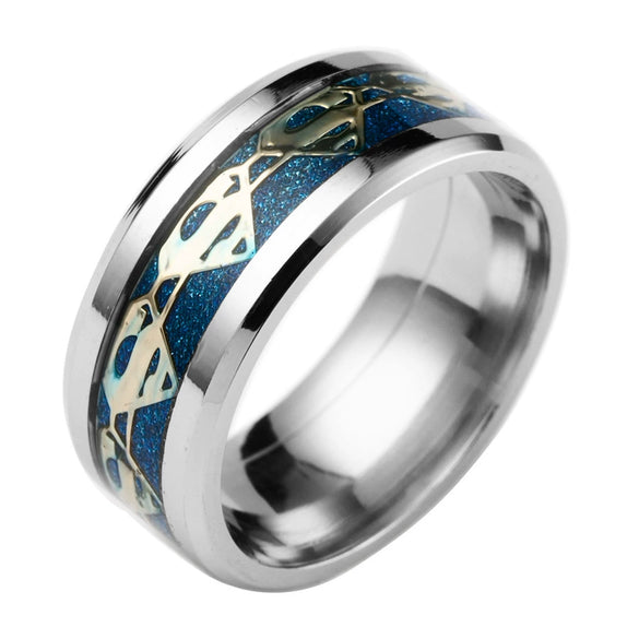 Jewelry Stainless Steel Dripping Oil Style Superman Logo Ring