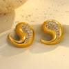 Jewelry Stainless Steel Dropshaped Geometric 18K Gold Plated