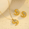 Jewelry Stainless Steel Dropshaped Geometric 18K Gold Plated