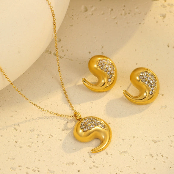 Jewelry Stainless Steel Dropshaped Geometric 18K Gold Plated